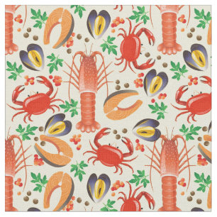Seafood Pattern Fabric