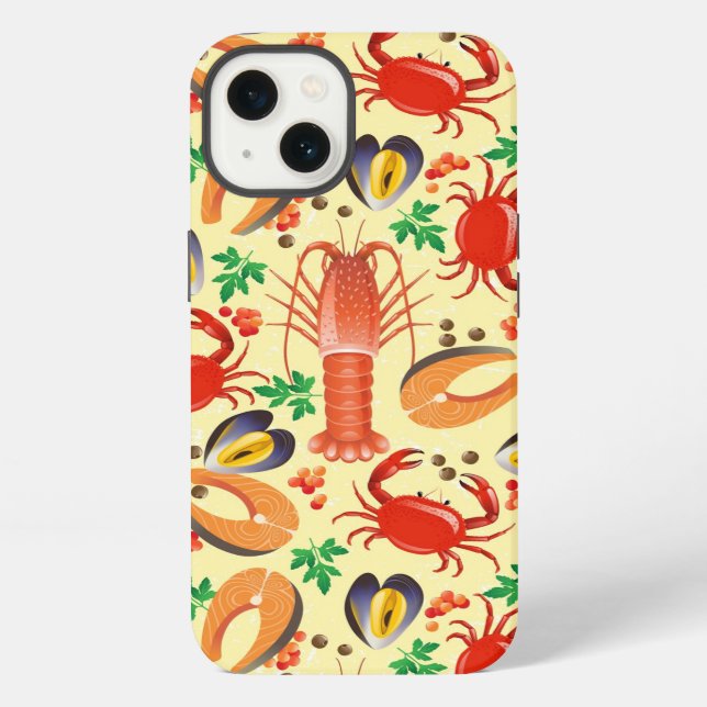 Seafood Pattern iPhone Case (Back)
