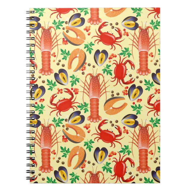 Seafood Pattern Notebook (Front)