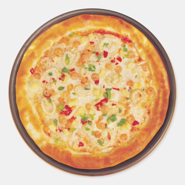 Seafood Pizza Classic Round Sticker (Front)