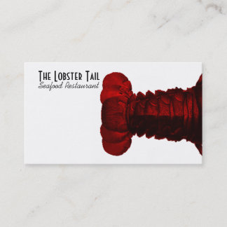 Seafood Red Lobster Tail Business Card in Red