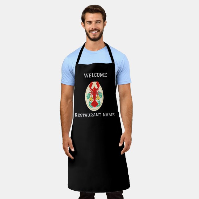 Seafood restaurant welcome red lobster Personalise Apron (Worn)