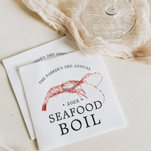 Seafood/Shrimp Boil Themed Party Napkin