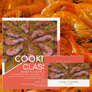 Seafood Shrimp, Cooking Classes Advertising Flyer