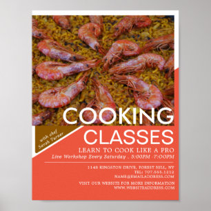 Seafood Shrimp, Cooking Classes Advertising Poster