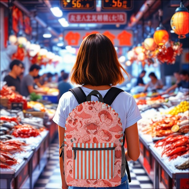 Seafood spectacular  printed backpack (Creator Uploaded)