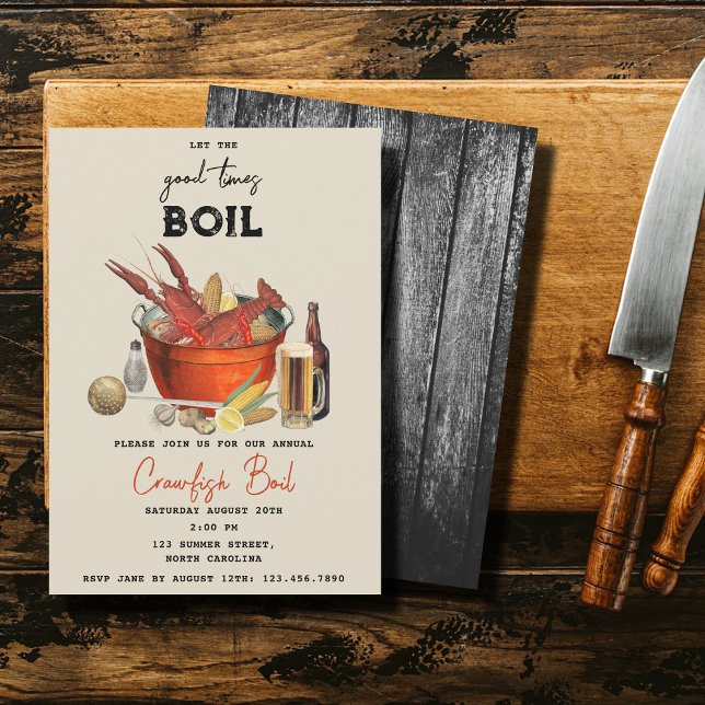 Seafood Summer Annual Crawfish Boil Party Invitation (Seafood Summer Annual Crawfish Boil Party Invitation)