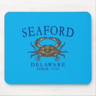 Seaford Delaware Crab Town Since 1795 Navy Blue Mouse Pad