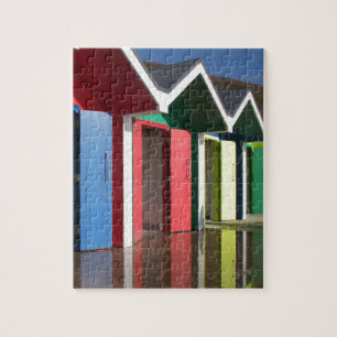 Seafront Beach Huts Barry Island South Wales Jigsaw Puzzle