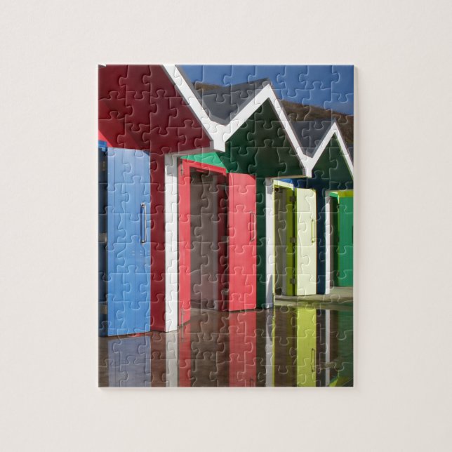 Seafront Beach Huts Barry Island South Wales Jigsaw Puzzle (Vertical)