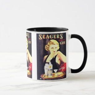 Seager's Gin Vintage Liquor Label Mugs & Steins