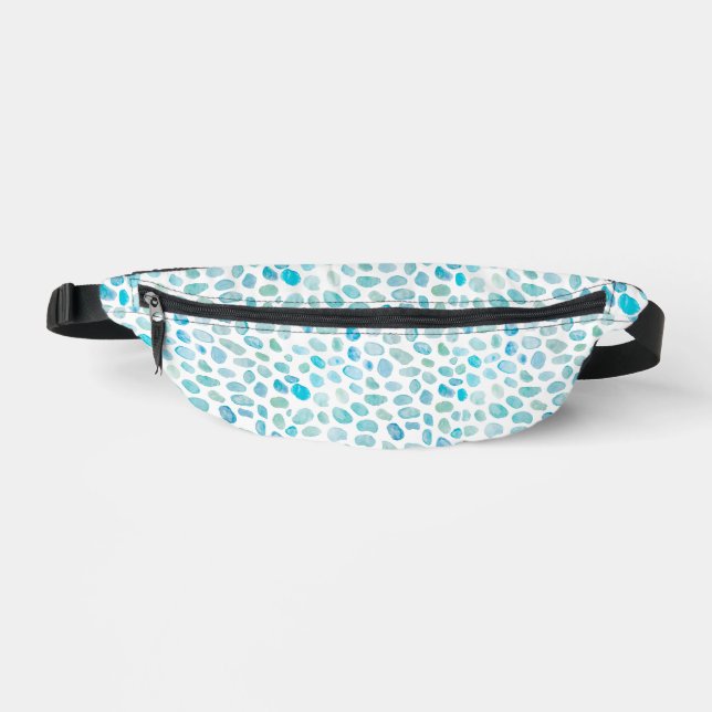 Seaglass Coastal Pattern Pebble Bum Bags (Front)
