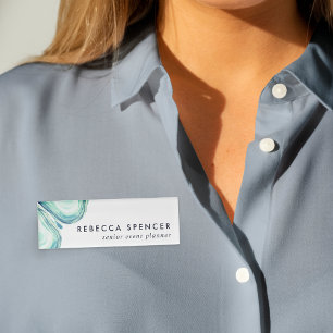 Seaglass Geode Name Tag