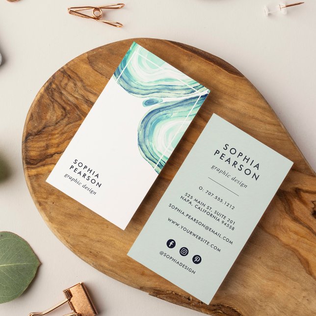 Seaglass Geode | Vertical Social Media Business Card (Creator Uploaded)