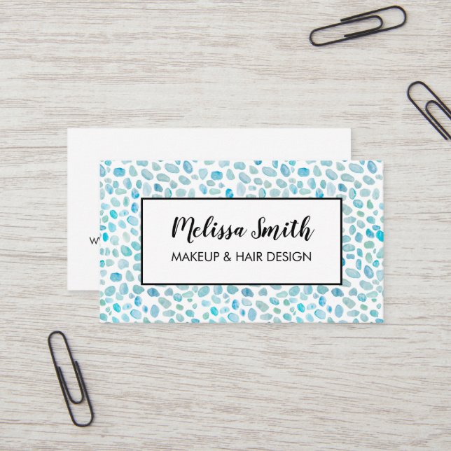 Seaglass Makeup Artist Hair Salon Business Card (Front/Back In Situ)