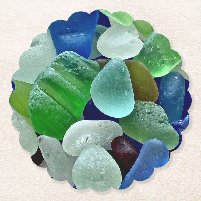 Seaglass paper coasters (Front)