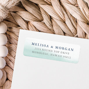 Seaglass Tides Coastal Watercolor Return Address Label