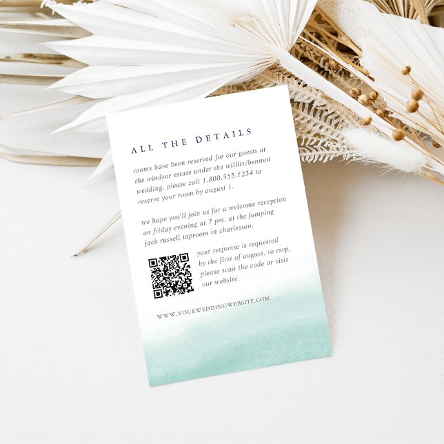 Seaglass Tides QR Code Guest Details Enclosure Card (Creator Uploaded)