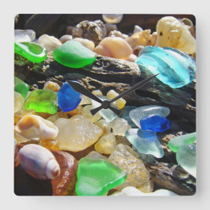 Seaglass wall clocks Designer Sea Glass Shells
