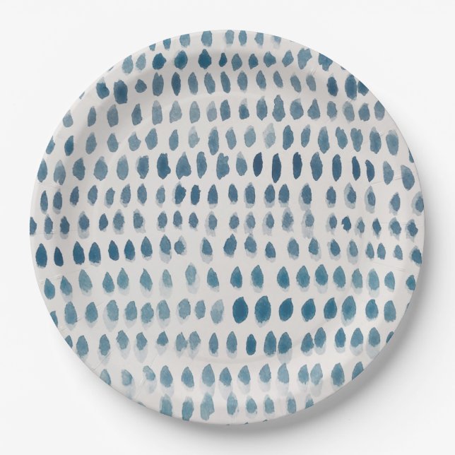 Seaglass  Watercolor Pattern Paper Plate (Front)