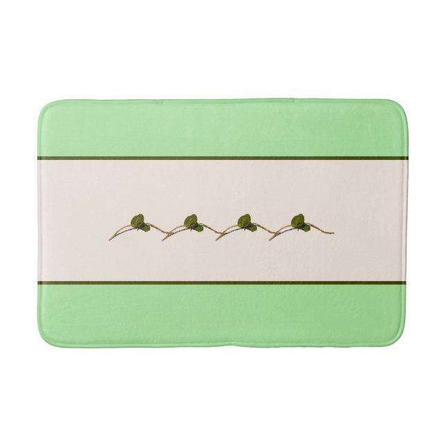 Seagrape Blooms- Key Lime- Stripe Bath Mat (Front)