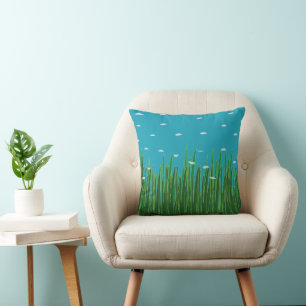 Seagrass Meadow Underwater Beach House Cushion