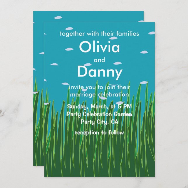 Seagrass Meadow Underwater Seaside Beach Wedding Invitation (Front/Back)