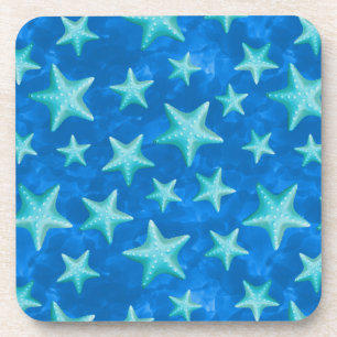 Seagreen Navy Starfish Summer Beach Nautical Coaster
