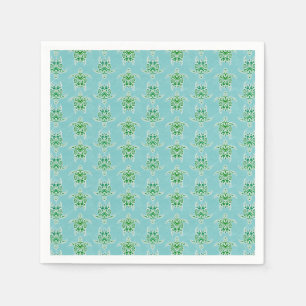 Seagreen Tribal Green Sea Turtles Napkin