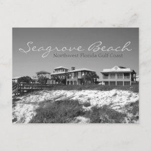 Seagrove Beach - Northwest Florida Black & White Postcard