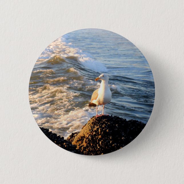 Seagull 6 Cm Round Badge (Front)