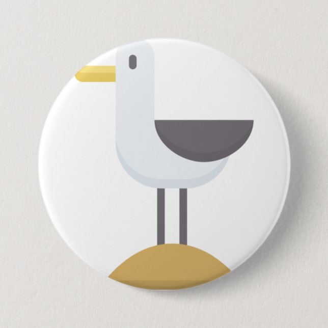 seagull 7.5 cm round badge (Front)