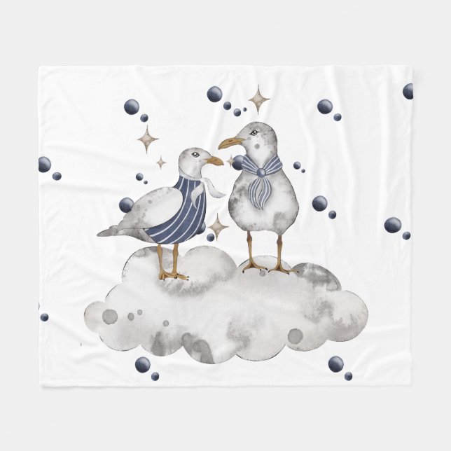 Seagull Adventure Baby Collection | Cosy Fleece Blanket (Front (Horizontal))