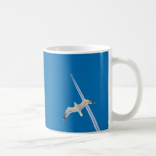 Seagull and aeroplane coffee mug