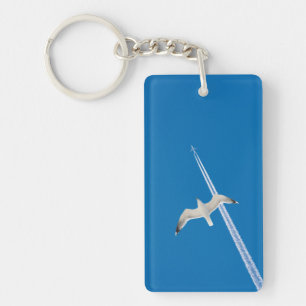 Seagull and aeroplane key ring