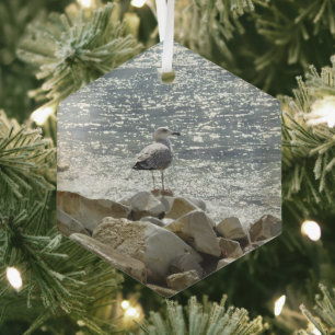 Seagull and sea glass tree decoration