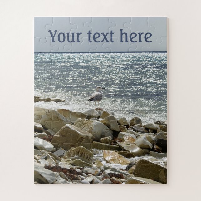 Seagull and sea jigsaw puzzle (Vertical)
