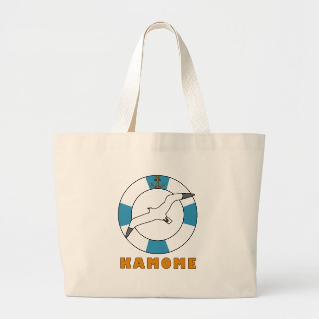 Seagull and Swim Ring Large Tote Bag (Front)