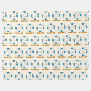 Seagull and Swim Ring Light Blue Fleece Blanket