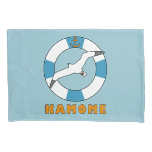 Seagull and Swim Ring Light Blue Pillowcase