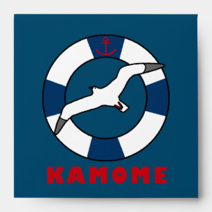 Seagull and Swim Ring Navy Blue Envelope