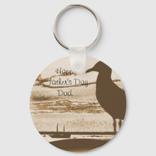 Seagull at dusk key ring
