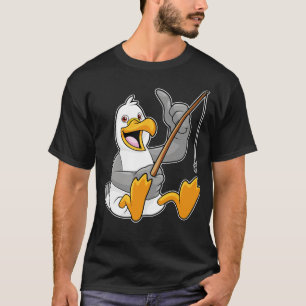Seagull at Fishing with Fishing rod T-Shirt
