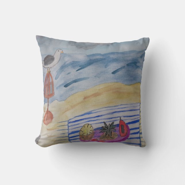 Seagull at the Beach Cushion (Front)