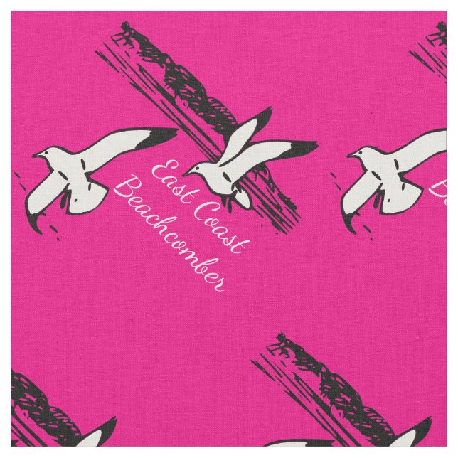 Seagull Beach East Coast Beachcomber fabric (Close Up)