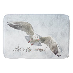 Seagull beach "let's fly away" Bathroom mat