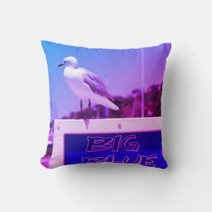 Seagull Big Blue Harbor Purple Blue Cushion