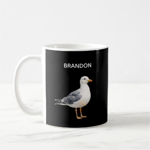 Seagull Bird Beach Ocean Coast Black Watercolor Coffee Mug