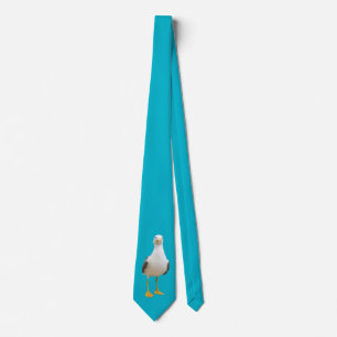 Seagull Bird on Turquoise Tie