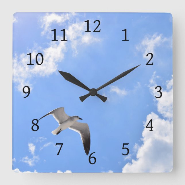 Seagull Bird Photo 145 Square Wall Clock (Front)